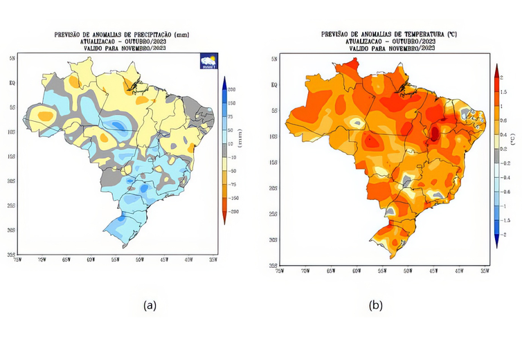 Sul, Sudeste e Centro-Oeste terão precipitações acima da média. (Foto: Divulgação/Inmet)