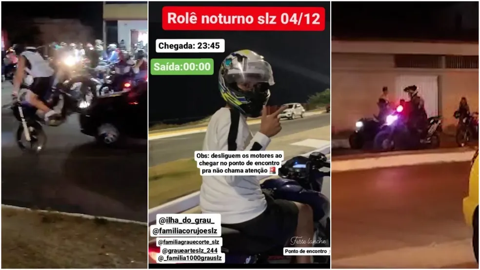 Operação 'Rolezinho' resultou na prisão de 26 motoqueiros por crimes cometidos nas avenidas de São Luís durante a madrugada. O convite era feito pelas redes sociais. (Foto: Reprodução/Redes Sociais)